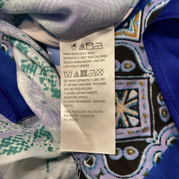 Susan Graver Printed Charmeuse Scarf Top small - Picture 7 of 13